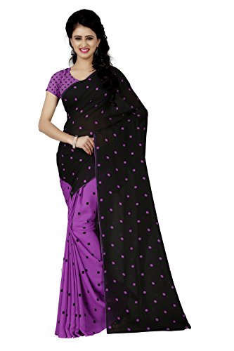Anand Sarees Women's Georgette Saree With Blouse Piece (1152_4_Multicoloured_Free size_Purple)