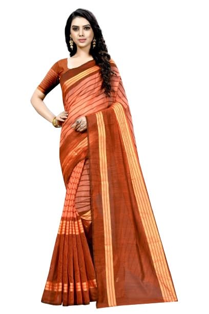 Florence Women's SHALINI FANTA Art Silk Saree Without Blouse(SHALINI FANTA Free Size)