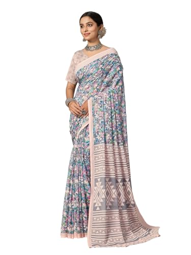 PEACH Fancy Designer Festive collection printed Sari Sari for women