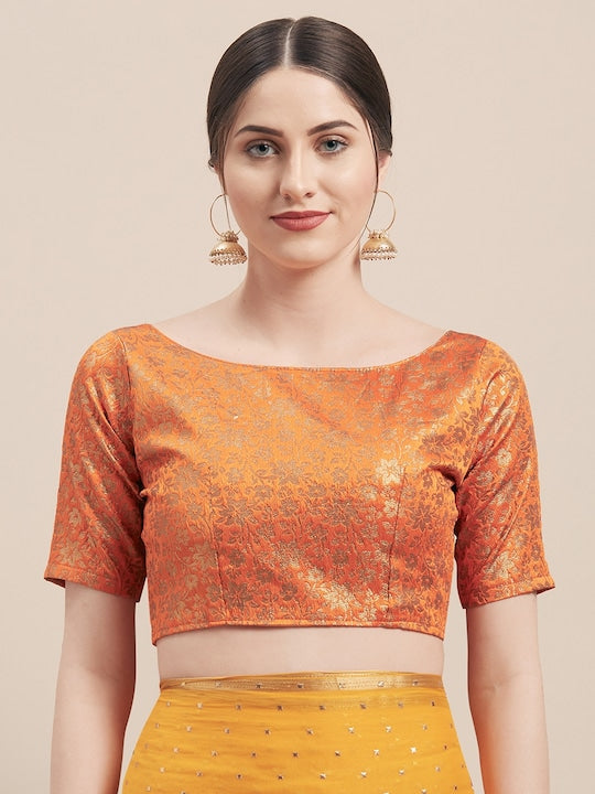 Yellow Embellished Poly Georgette Saree
