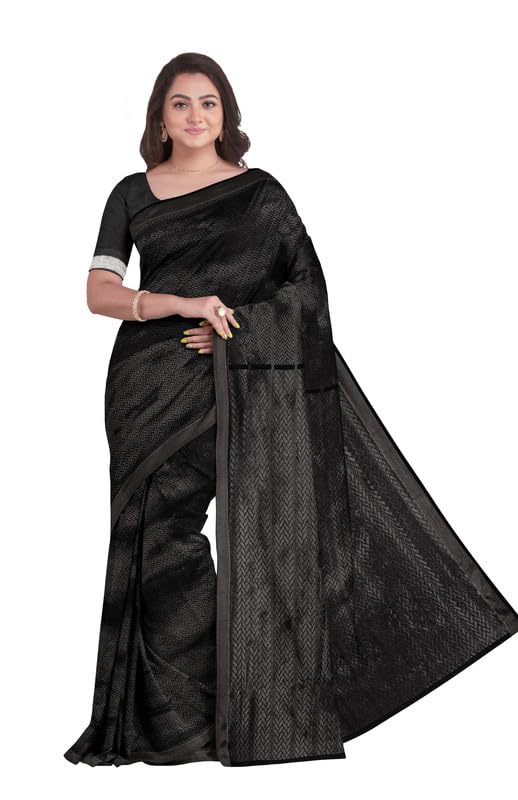 biswa bangla - where the world meets Handwoven Zari Silk Saree with Tassel with Unstiched Blouse Piece |Suitable For Wedding,Party and Festivals Ideal gift for women(5.5 Metres Saree_Black