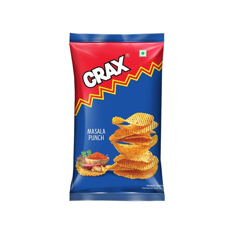 25x Crax Masala Punch Potato Chips - 100g - Pack of 25