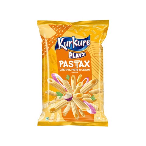 25x Kurkure Playz Pastax Crisps (Creamy, Herb & Onion Flavour) - Pack of 25 - 55g each