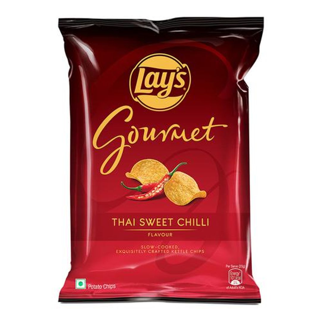 25x Lays Gourmet Kettle Chips Potato Chips - Thai Sweet Chilli, Crispy, Pack of 25 (55 g each)