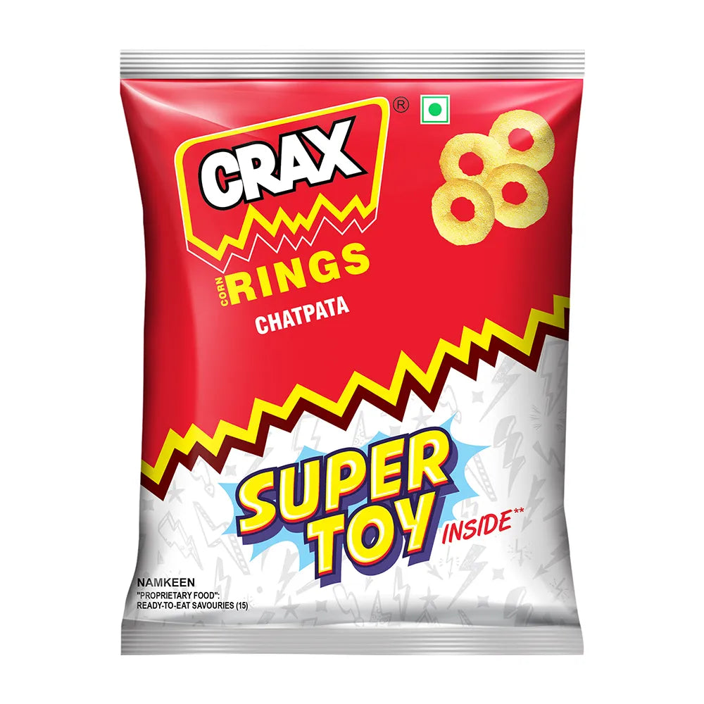50x Crax Corn Rings, Chatpata, 24g each (Pack of 50)