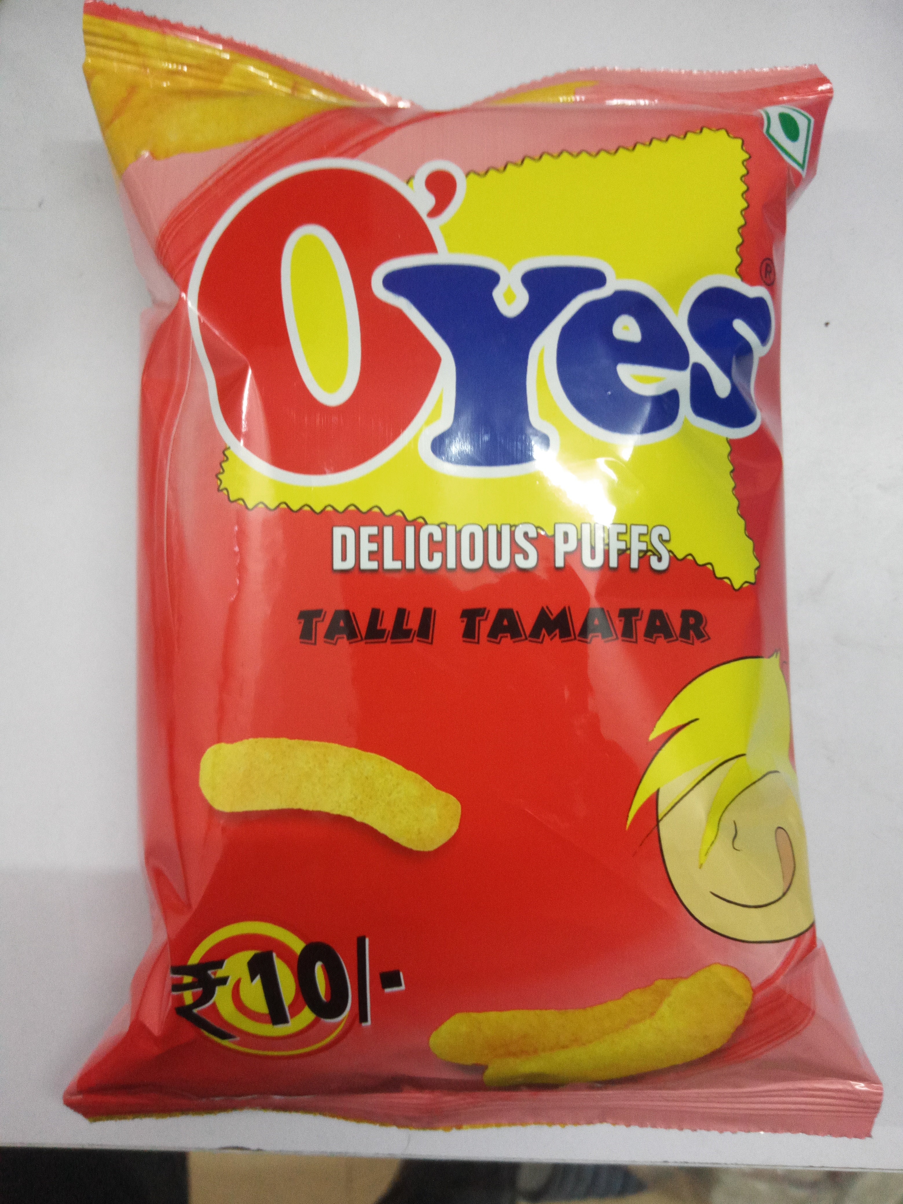 50x O'Yes Delicious Puffs Talli Tamatar, 40g each (Pack of 50)
