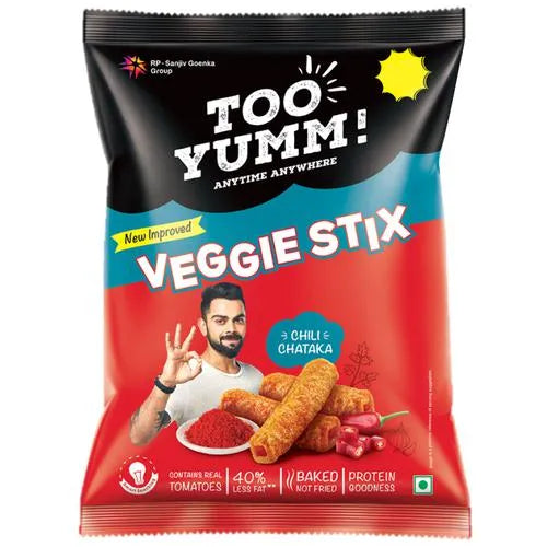 50x Too Yumm! Veggie Stix - Chilli Chataka, Pack of 50 - 50g each