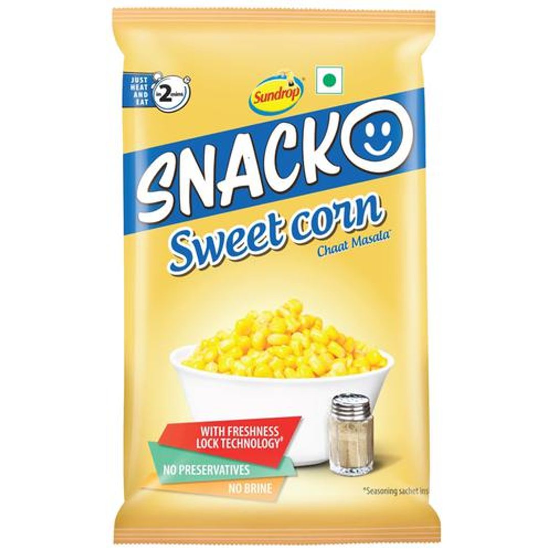 8x Sundrop Snacko Instant Sweet Corn - Chaat Masala Flavour,  - Pack of 8 - 121 g each
