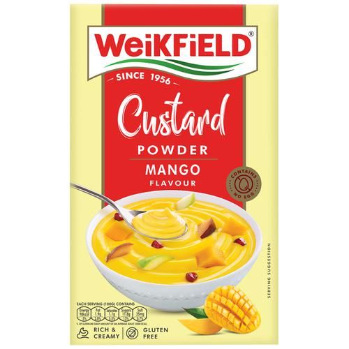 10x Weikfield Custard Powder, Mango Flavour, Pack of 10, 75g each