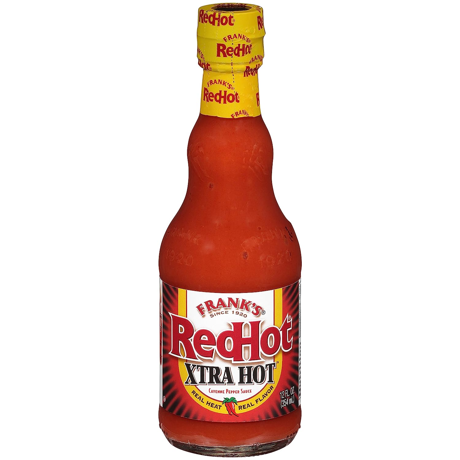 3x Frank's RedHot Xtra Hot Sauce, Pack of 3 - 355ml each