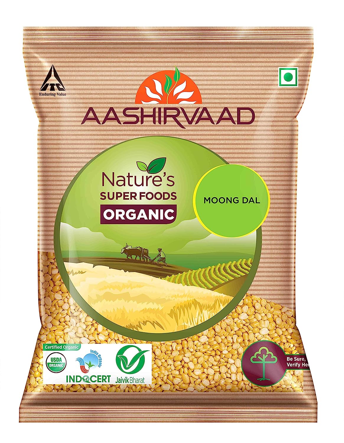 Aashirvaad Organic Moong Dal Split, 1 Kg