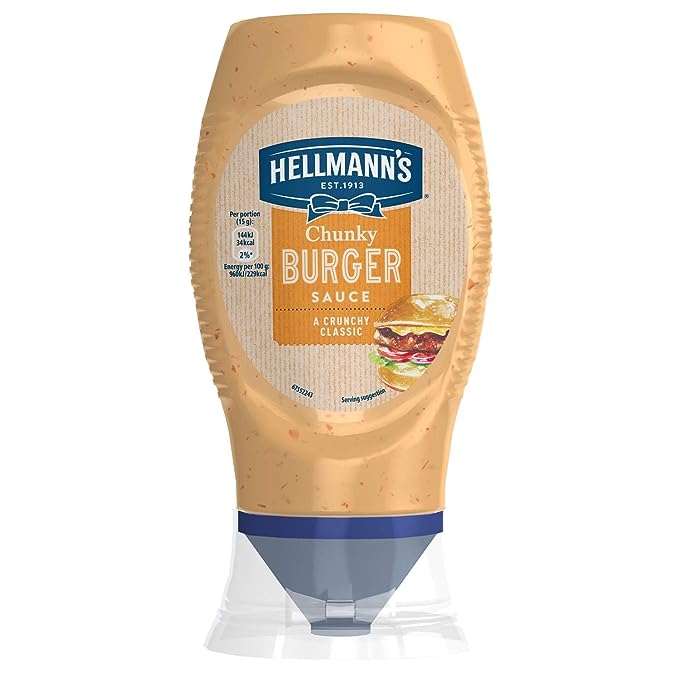 Hellmann's Chunky Burger Sauce, Original, Blue & White, Medium, 250 ml