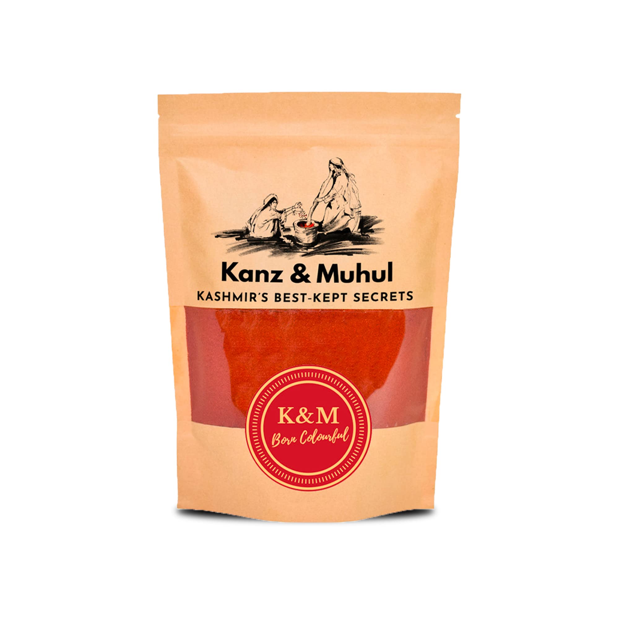 Kanz & Muhul Kashmiri Red Chilli Powder 450 Grams | Kashmiri Lal Mirch Powder | Mild Spicy, Authentic, Bright Red Colour | Organic Kashmiri Mirch | With No Added Preservatives | 450 Grams