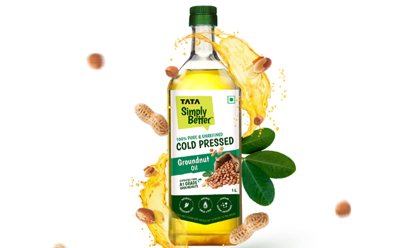 Tata Simply Better - Cold Pressed Groundnut Oil - 1L