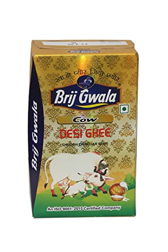 Brij Gwala Desi Cow Ghee |Made Traditionally from Curd Cow Ghee for Better Digestion and Immunity | 1Ltr TetraPack