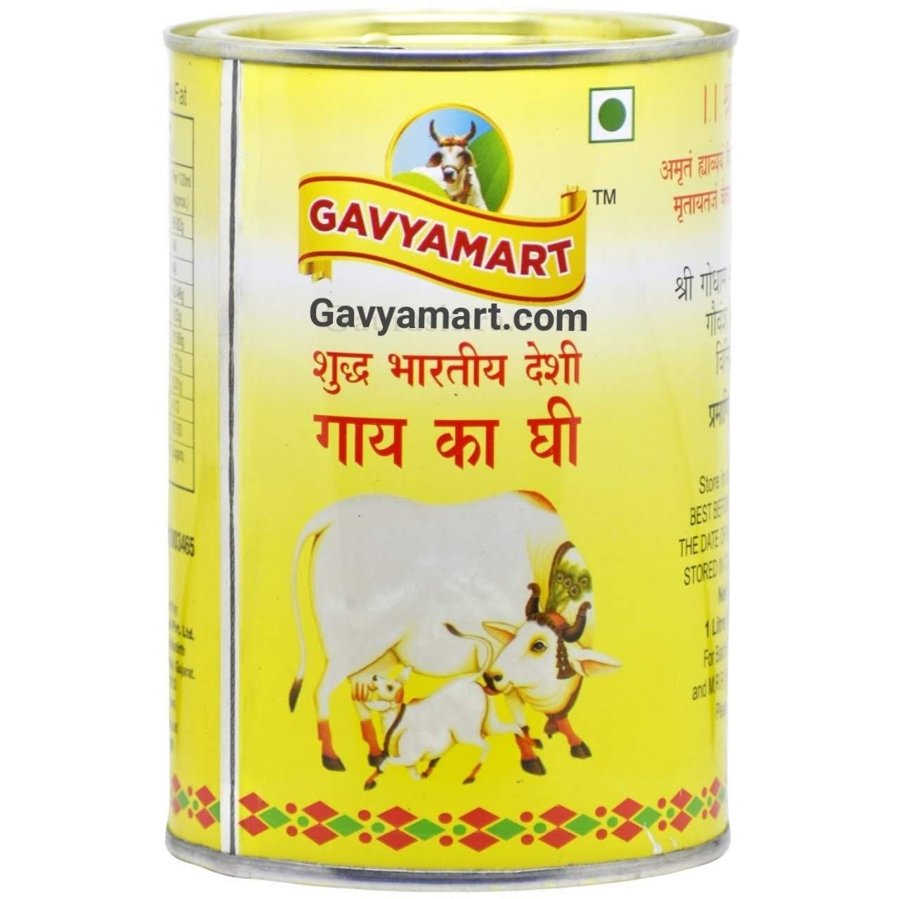 Gavyamart Indian A2 Desi Cow Ghee 100% - 1L