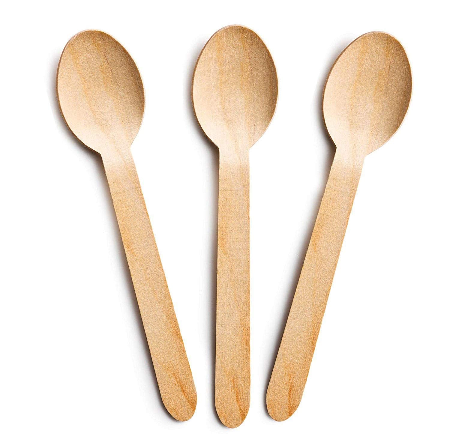 AdaamyaÂ® - 14 cm Disposable Biodegradable Wooden Spoon (Pack of 50 Pcs ) for Party Events Catering Travel Restaurants