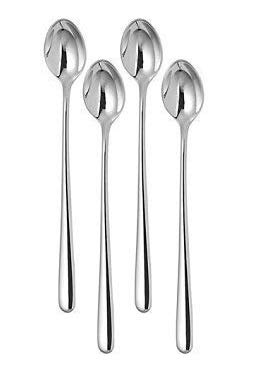 Appeasy Set of 4 Pcs Long Handle Spoons, Food Grade Stainless Steel, Long Handle Spoon for Ice Cream, iced Coffee, iced Tea, Milkshake, Tea and Other Desserts - Size - 20 cm