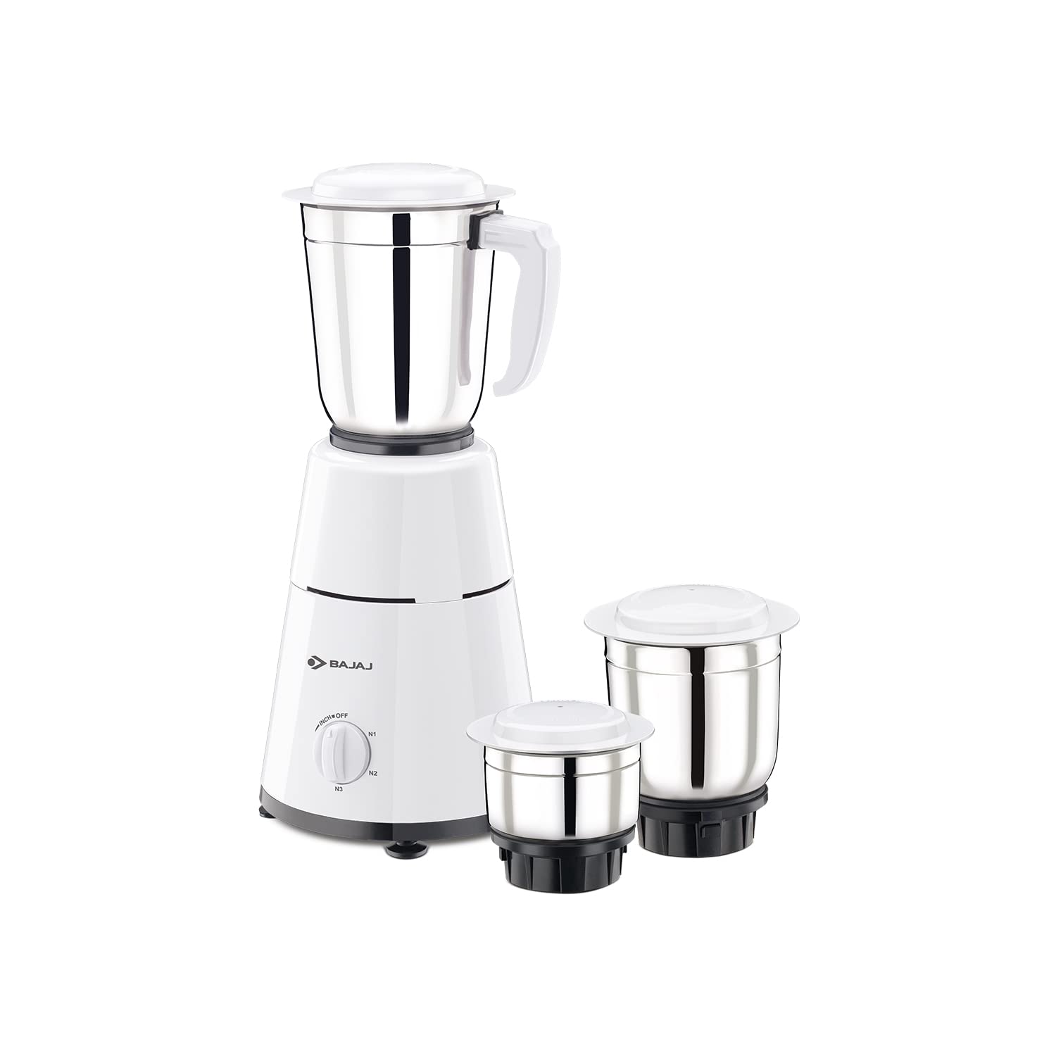 Bajaj 500 Watt GX-1 Mixer Grinder with 3 Jars- white (Indian Plug)