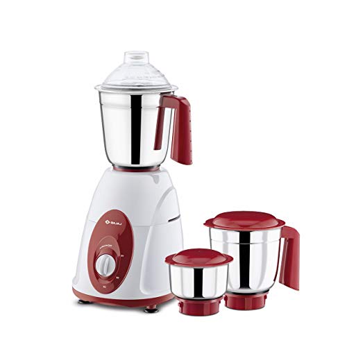 Bajaj Classic Mixer Grinder, 750W, 3 Jars (White and Maroon) (Indian Plug)