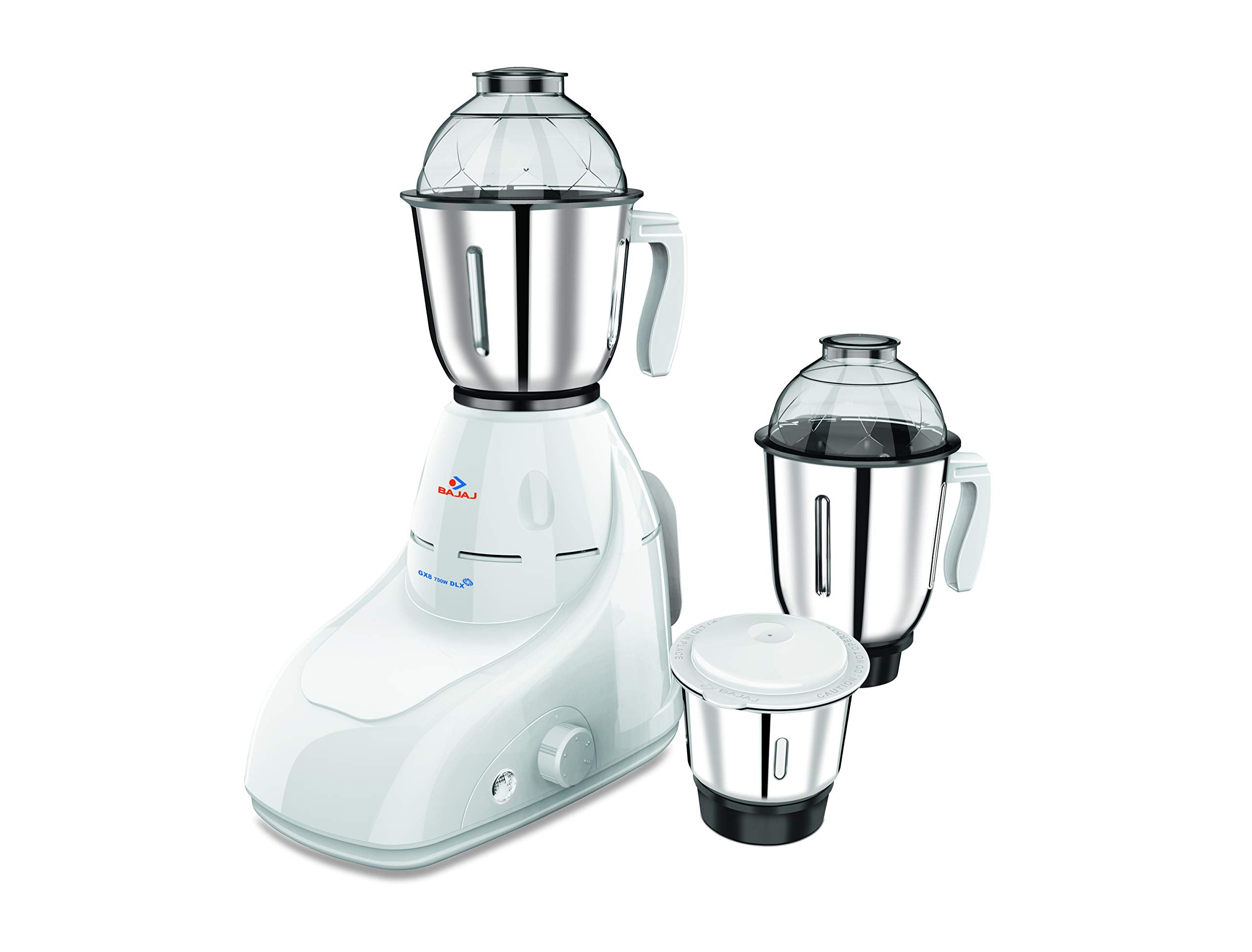 Bajaj GX 8 750 watts DLX 750W Mixer Grinder with 3 Jars, White | Plastic