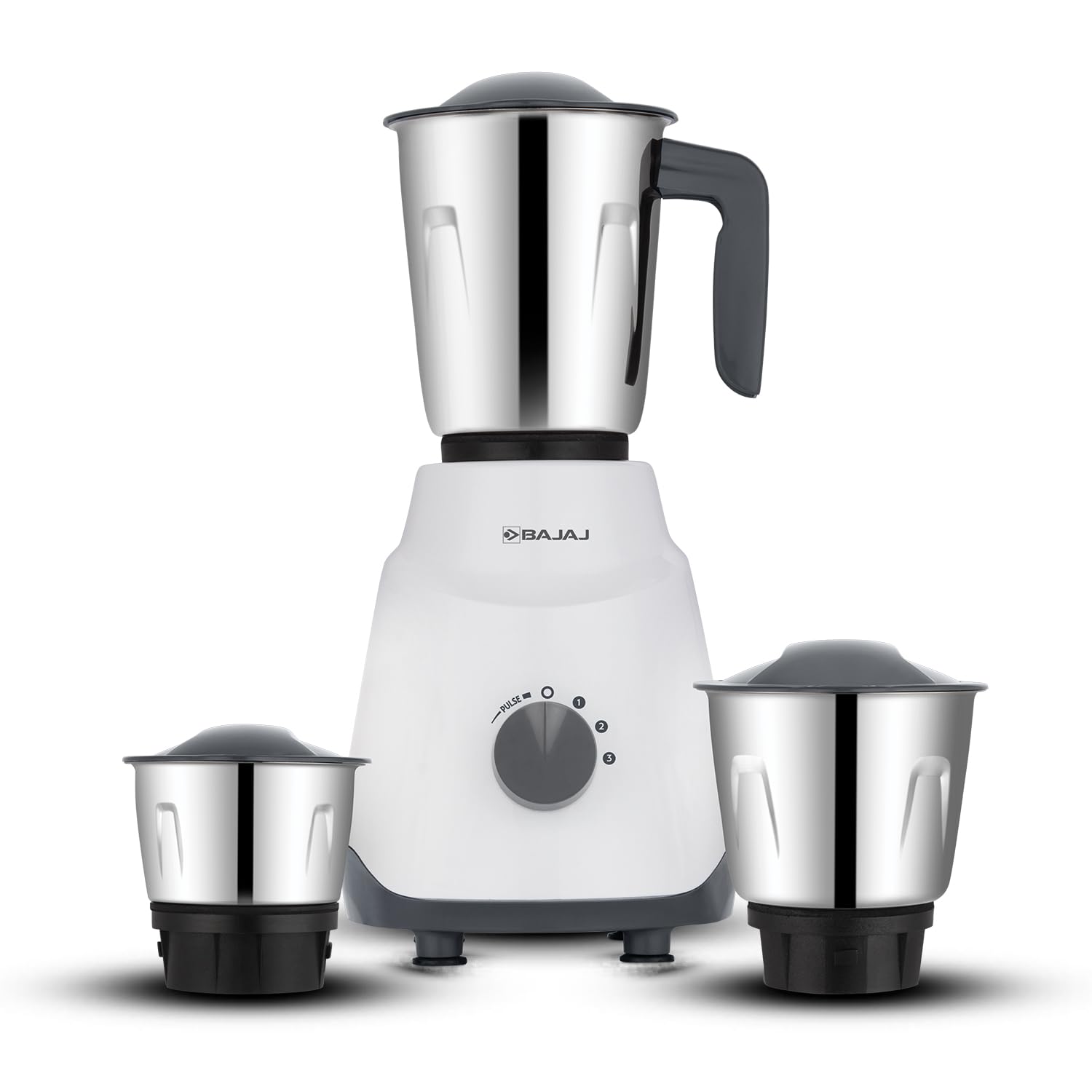 Bajaj Ninja Series Contempo Mixer Grinder 500W|3 Stainless Steel Mixer Jar|DuraCutÂ® Blades by Bajaj|Mixie For Kitchen with 2-in-1 function blade| Pulse Mode| 2-Yr Warranty by Bajaj| Grey