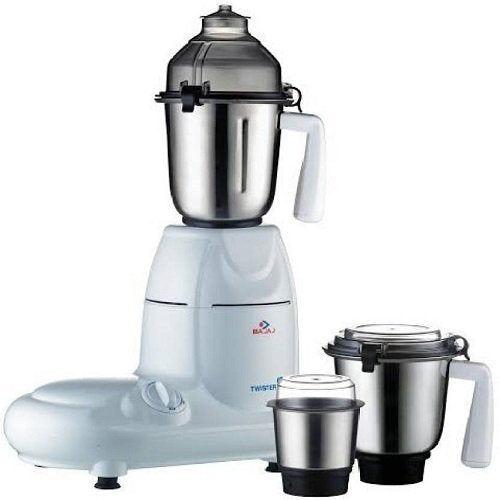 Bajaj Twister Mixer Grinder, 750W, 3 Jars (White) (Indian Plug)
