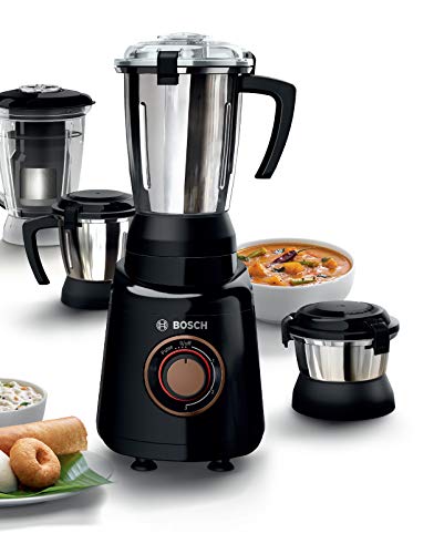 Bosch TrueMixx Bold Mixer Grinder (600 Watt, 4 Jars, Black) - MGM4344BIN (Indian Plug)