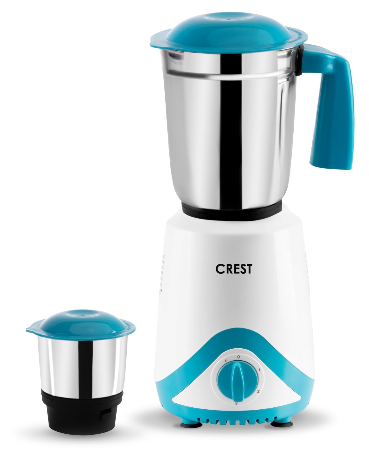 Crest Mixer Grinder for Kitchen - 2 Jars 500 Watt - Mixie with Mini Jar for Chutney & Liquidizing Jar used as Wet Grinder & Blender for Milkshake, Smoothie, Puree -Stainless Steel Blades