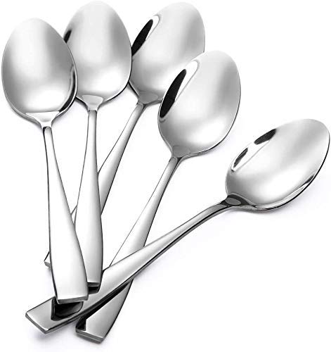 Dishita Creations Stainless Steel Big Dinner Spoon/Table Spoon Set of 6Pcs (Length : 18 Cm, Thickness:2 MM)