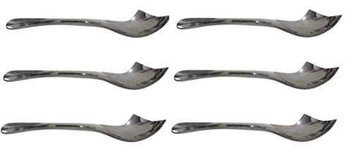Dynore Stainless Steel Set of 6 Classic Side Cut Dessert Spoons