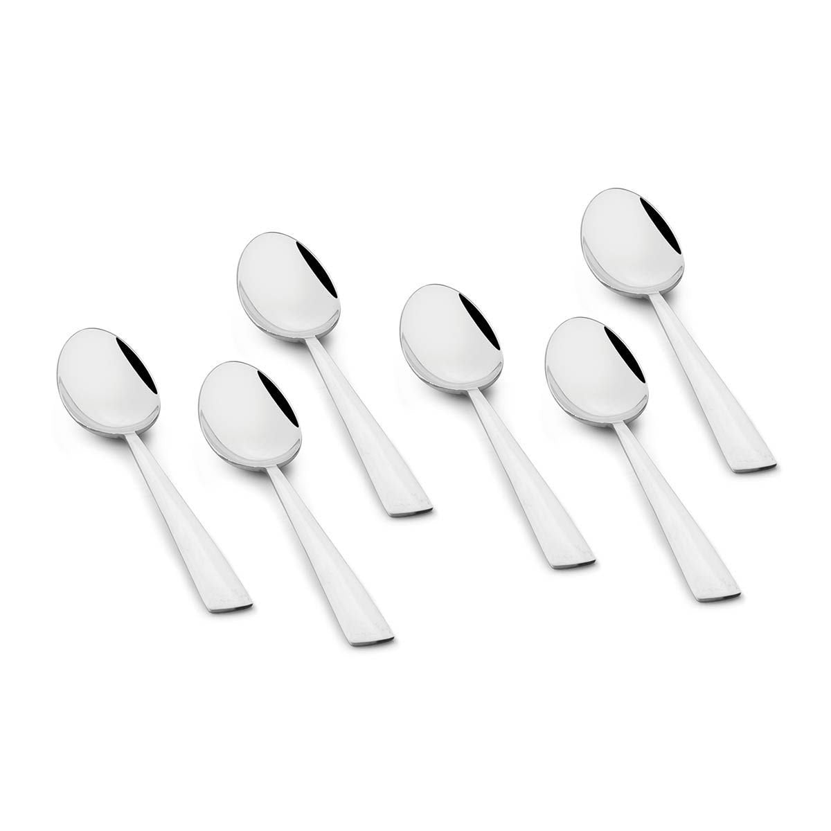FnS Solo Stainless Steel Mirror Finish Tea Spoon (Set of 6) for Tea, Coffee and Spices