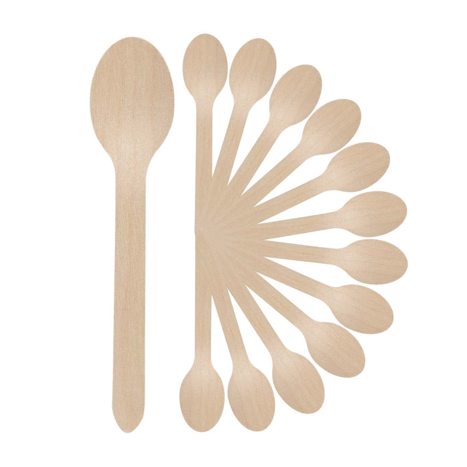 G 1 Bio-degradable Disposable Wooden Spoons | Eco Friendly Disposable Spoons | for Home Use, Party, Events |160 MM | 100 Pieces |