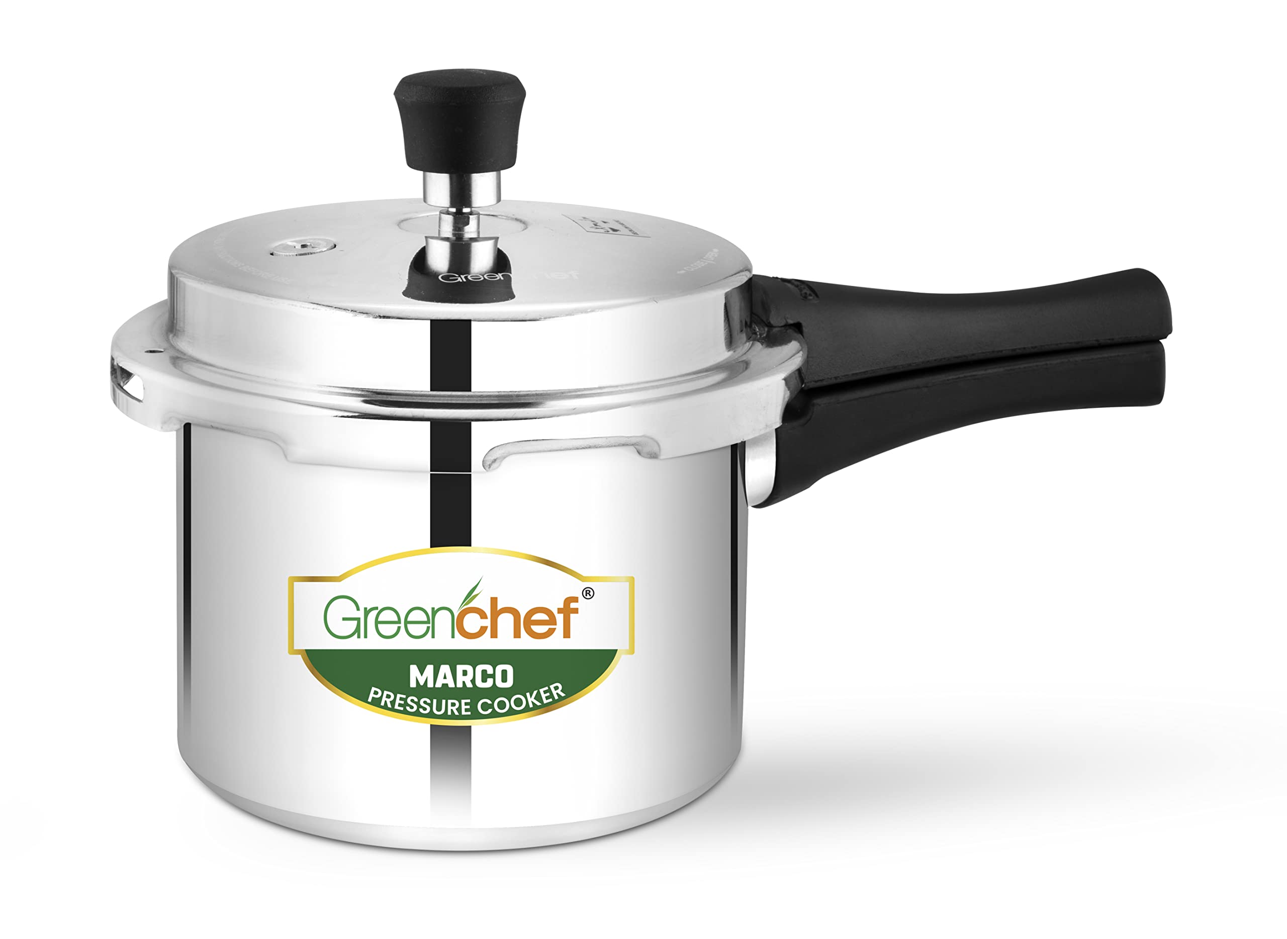GREENCHEF Marco Aluminium Pressure Cooker Outer Lid 3 Litre capacity, ISI Certified, Silver Colour