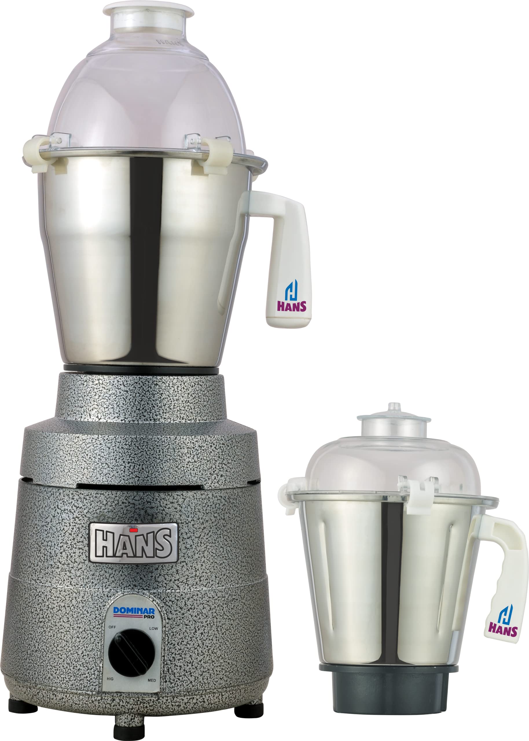 HANS Dominar X Pro 1800 Watts 2.5 HP Commercial Mixer Grinder With 2 Jar Heavy Duty Black Grey