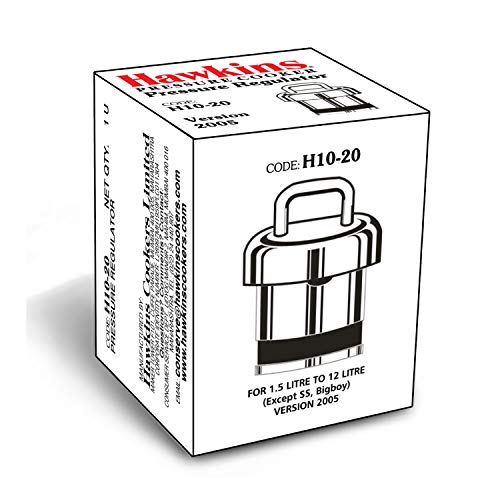 Hawkins Brass Vent Weight/Pressure Regulator For All Hawkins Pressure Cookers From 1.5 Litre To 12 Litre, Silver, Standard (H10-20), 1.5 Liter
