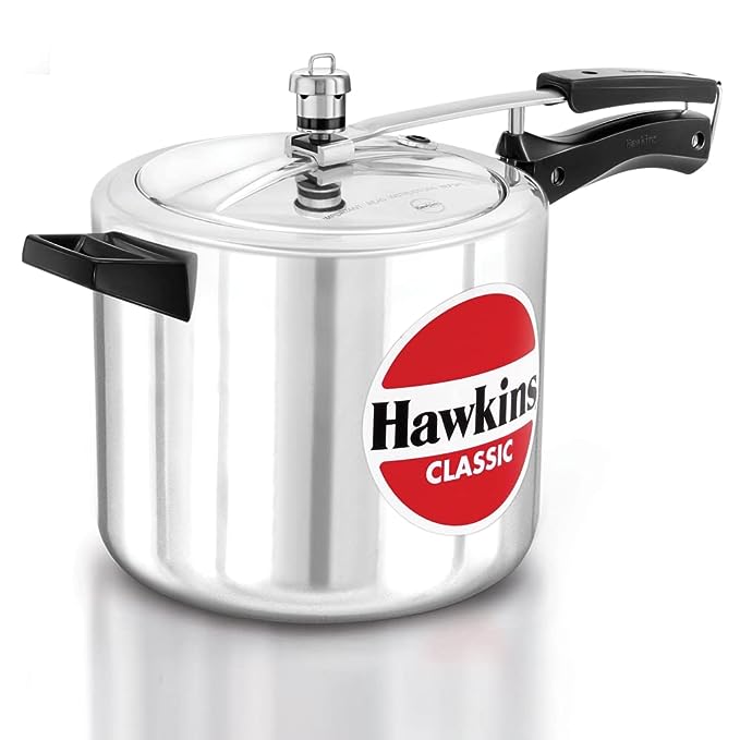 Hawkins Classic Aluminium Inner Lid Pressure Cooker, 6.5 Litre, Silver