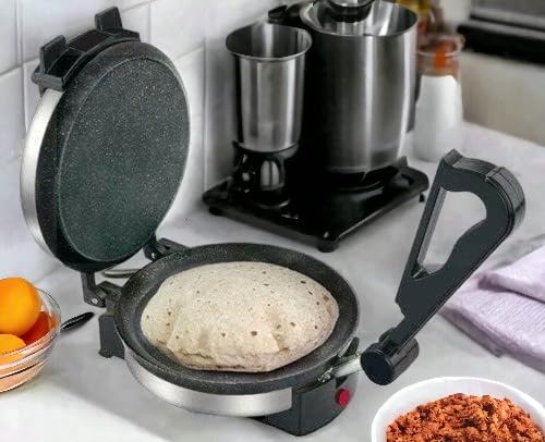 Hilton Electric 2 In 1 Upgraded Roti Maker Cooking Pan (Multi-Utility) With Stainless Steel Lid High Grade Low Power Consumption Portable Quick And Fast (New Version 2024), 950 Watts