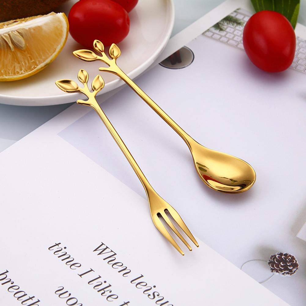 Home cloud Golden Spoon Set/Coffee Spoon/Dessert Spoon/Cutlery Kitchen Tableware 4.7 Inches Stainless Steel, (HC_Spoon_Gold_1)