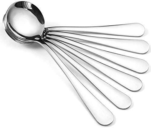 IVAAN Varadaa Stainless Steel Soup Spoon - 7 Inch, A Set of 6 Peices (7-Inch Soup Spoon)
