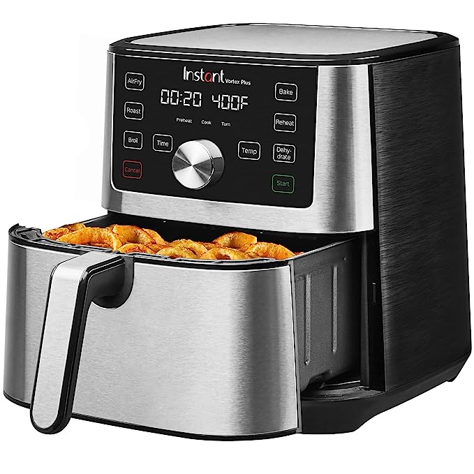 Instant Pot Air Fryer, Vortex 6 Litre, Touch Control Panel, 360Â° EvenCrispâ„¢ Technology, Uses 95 % less Oil, 6-in-1 Appliance: Air Fry, Roast, Broil, Bake, Reheat, and Dehydrate (Vortex 6 Litre)