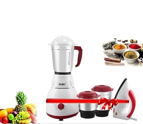 Jaia Fusion Mixer Grinder 500 Watt With 1000 Watt Dry Iron Non-Stick Plate 1 Year Warranty
