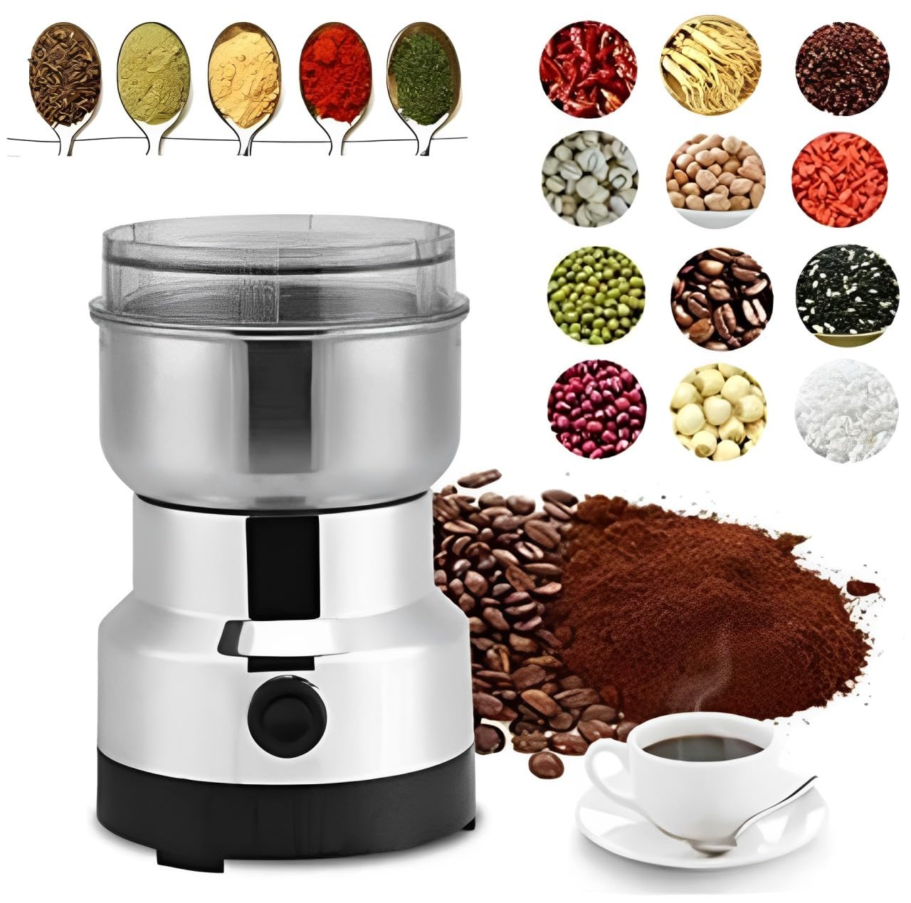 Ketzshop Stainless Steel Nima Mixer Grinder Multifunctional Grinder Electric Mini Nima Blender Miksi Grinder Baby Food Grinder Coffee Grinder Chutney Grinder Masala Grinder Spice Grinder