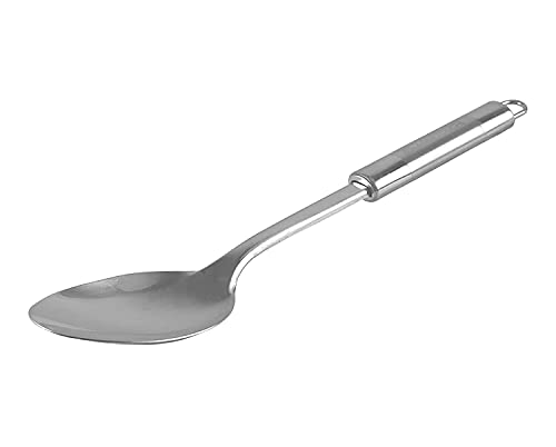 Kuber Industries Stainless Steel Solid Cooking Spoon, Serving Spoon, Kitchen Spoons, Basting Spoon for Kitchen (Silver)