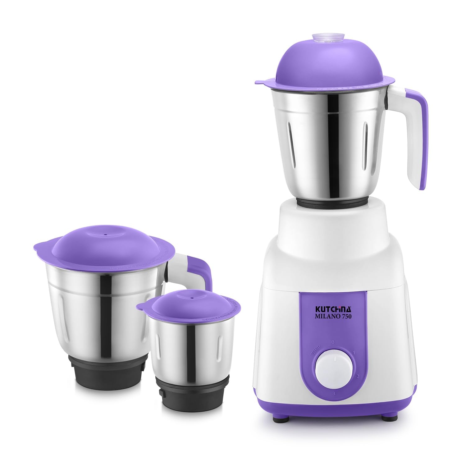 Kutchina Milano 750 Hygrade Motor Mixer Grinder 750 Watt with 3 Jars (Liquidizing, Wet Grinding, Chutney Jar) | Stainless Steel Blades | Mixer Grinder 750+ Watt | 2 Years on Product, 5 Years on Motor