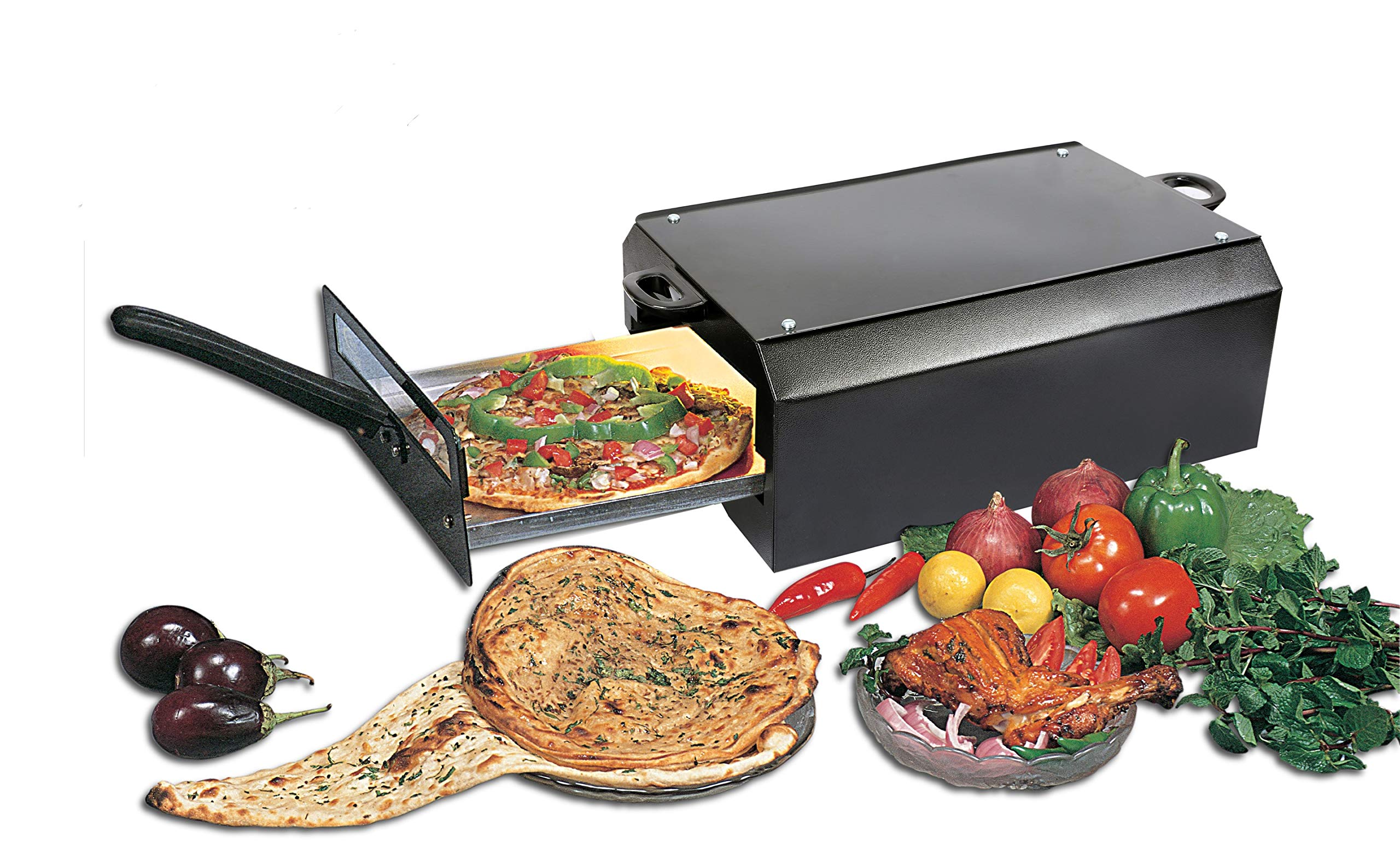 MINI CHEF ELECTRIC TANDOOR With Food Warming Top & 1Pc Magic Cloth + Recipe Book| 2000 W| Black