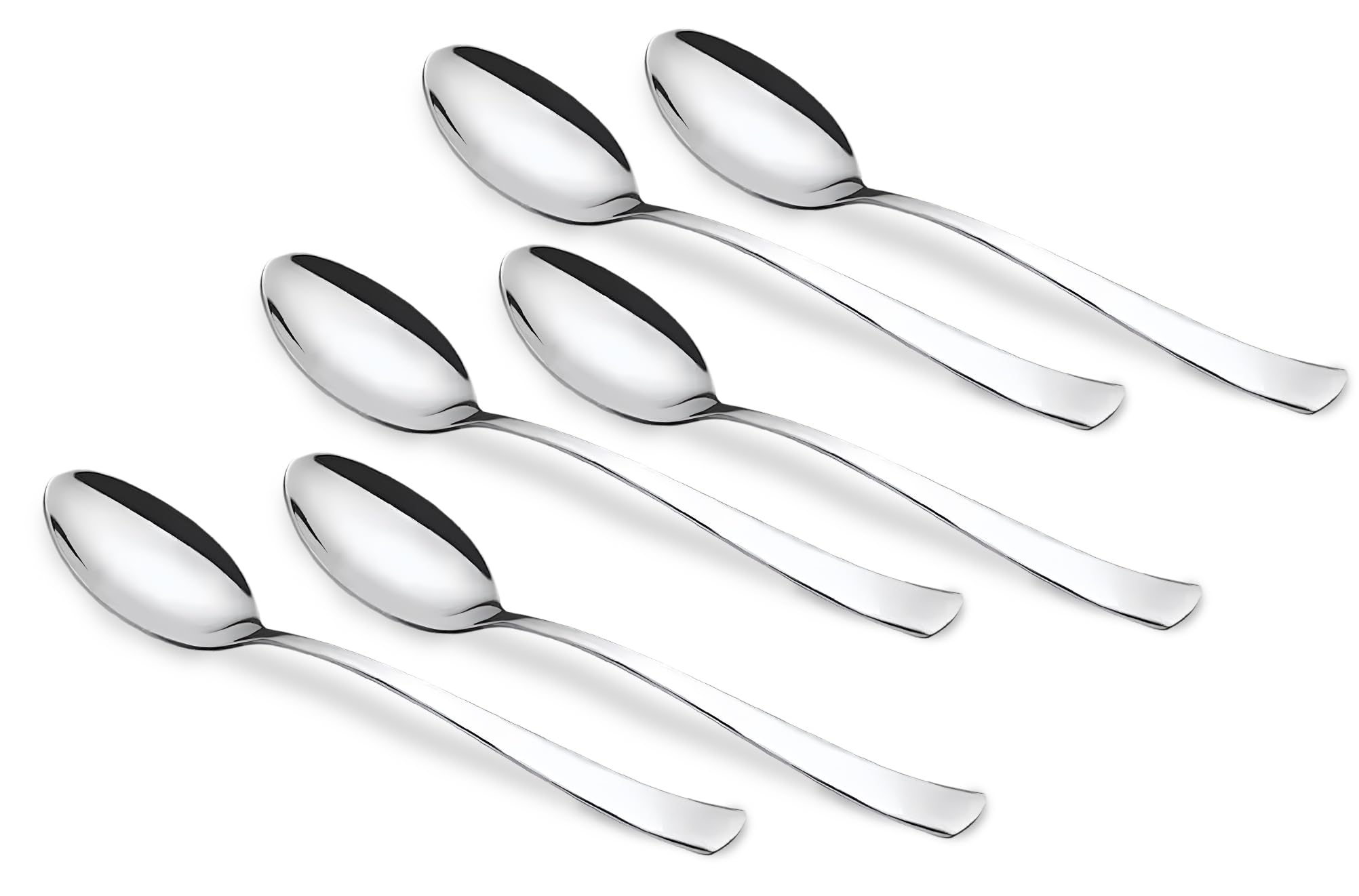 Parage Stainless Steel Table Spoon Set for Tea, Coffee, Sugar, Condiments & Spices, Set of 6, Silver, 18.5 cm