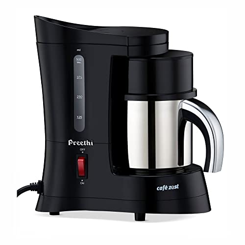 Preethi Cafe Zest CM210 Drip Coffee Maker (Black), 31 Cup (Indian Plug)