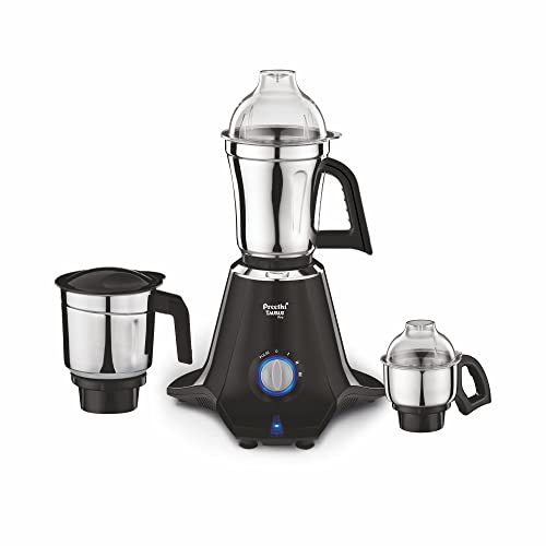 Preethi Taurus Pro MG-256 Mixer Grinder, Black, 3 Jars,Powerful 1000 Watt motor for perfect grinding in 90 sec, Shock proof ABS Plastic Body, 5 Yr Motor Warranty & Lifelong Free Service (Indian Plug)