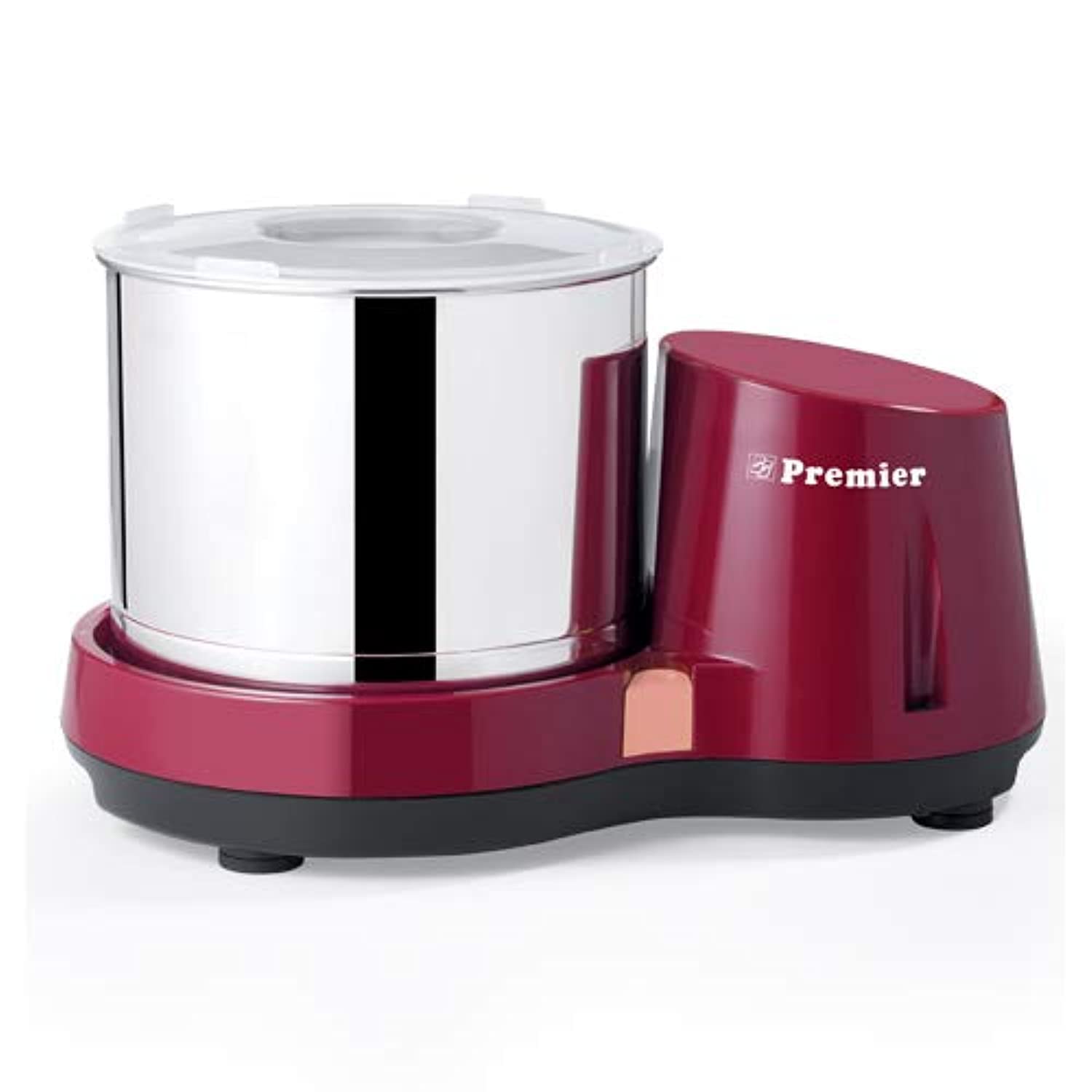 Premier Compact Wet Grinder Pg 501 2ltr 200 Watts Gear Driven 230v - Maroon | Gear-Driven Motor, Space-Saving Compact Design, Stylish Maroon Finish, Durable Stainless Steel Drum